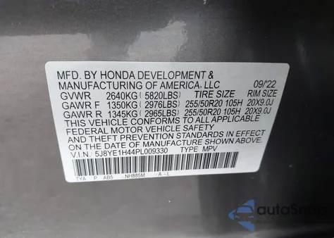 2023 Acura Mdx Technology Package from USA, damaged, VIN 5J8YE1H44PL009330